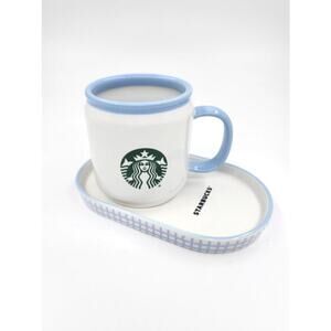 2025 Starbucks Summer Limited Edition Ceramic Cup Mug 400ml With Coaster Set New